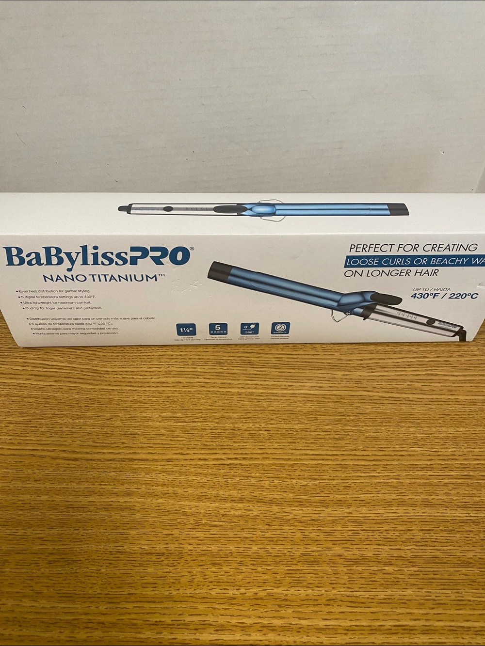 BaByliss Blue and Silver Curling Iron for Loose Curls